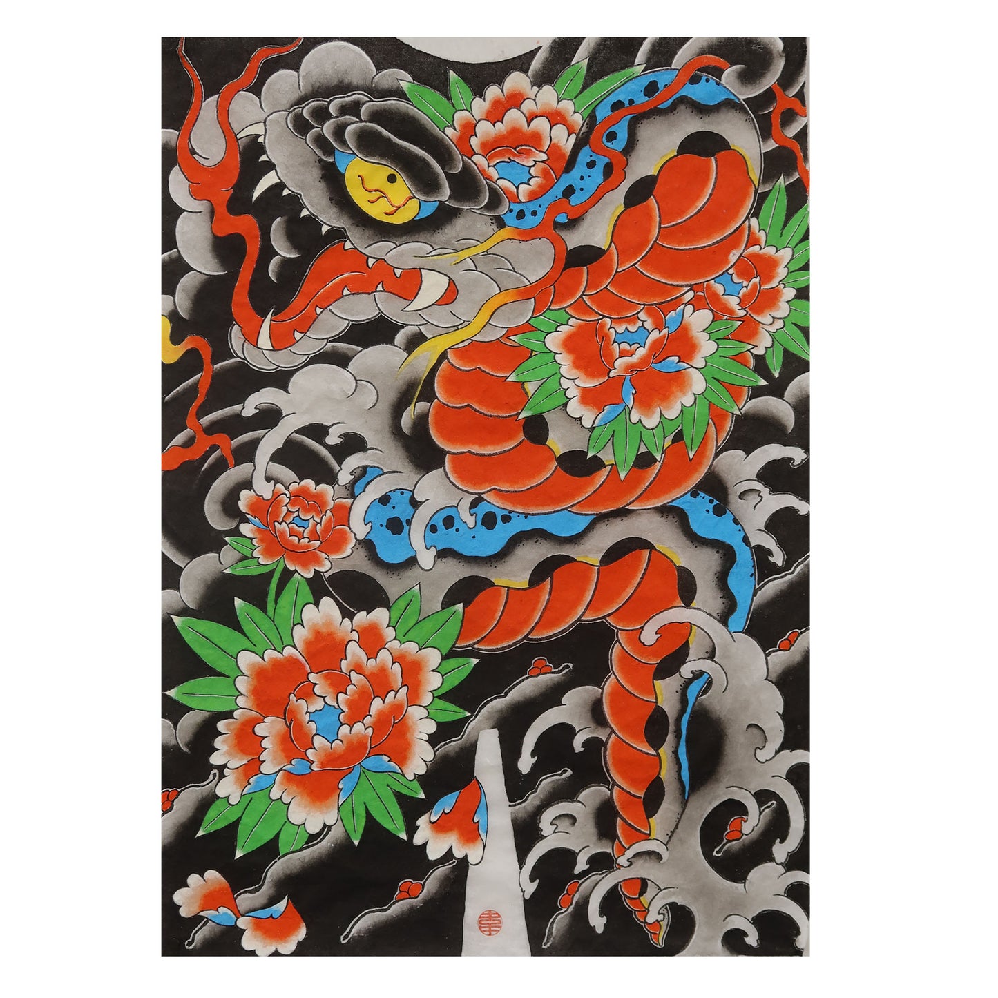 Snake and Peonies