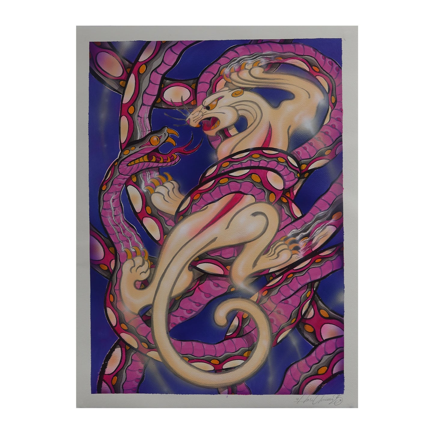 Kintaro fighting snake