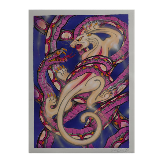 Kintaro fighting snake